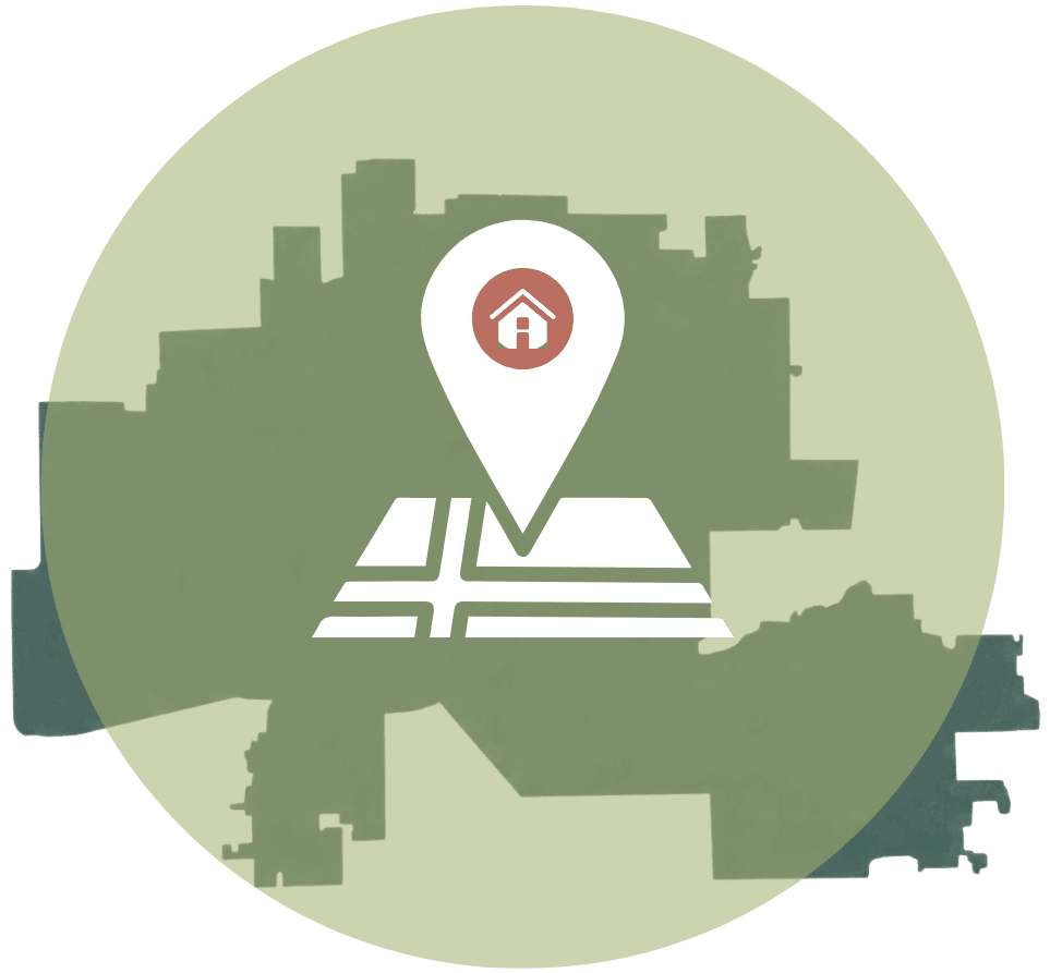 Phoenix Metro Valley map with map pin icon