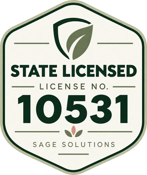 Sage Solutions Pest Control is state licensed in Arizona, license number 10531